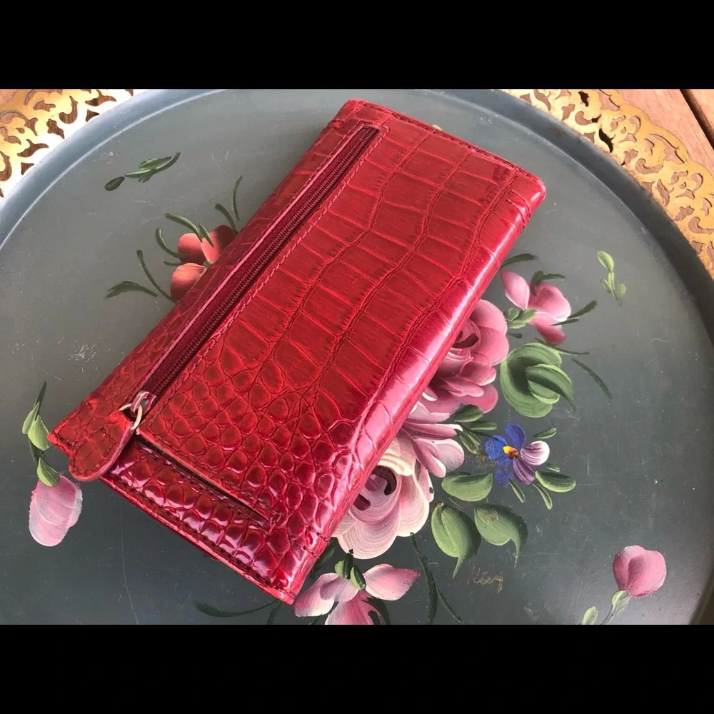 Liz Claiborne Red Embossed Wallet